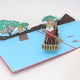 Handmade 3D Popup Card Birthday Wedding Anniversary Valentines Day Holiday Vacation Canoe Fox Bear Team Punting River Fish Tree Country Home