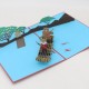 Handmade 3D Popup Card Birthday Wedding Anniversary Valentines Day Holiday Vacation Canoe Fox Bear Team Punting River Fish Tree Country Home