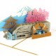 Handmade 3d Pop Up Card Japan Fuji Mountain Sumo Warriors High Speed Railway Train Sakura Cherry Blossom Gazebo Wedding Anniversary Valentines Day Father's Day Mother's Day Greeting