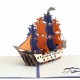 Handmade 3d Pop Up Card Medieval Galleon Boat Military Ship Birthday,father's Day,mothers Day,wedding Anniversary,leaving,holiday Invitation