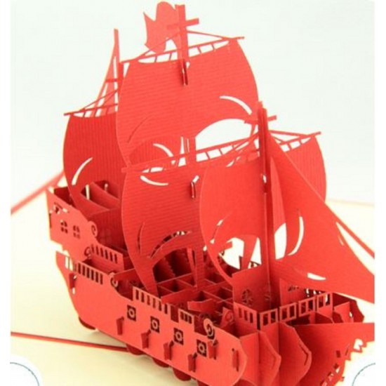 Handmade 3d Pop Up Card Medieval Galleon Sailing Ship Spanish Armada Birthday Card, Christmas Card, Wedding Anniversary, New Year, Valentines Day, Mother's Day, Father's Day, Graduation, Retirement And All Occasions