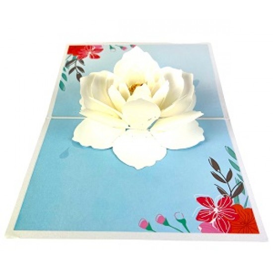 Handmade 3d Pop Up Card White Gardenia Flower,birthday,wedding Anniversary,thank You,mother's Day,leaving,housewarming,valentine's Day,big Day