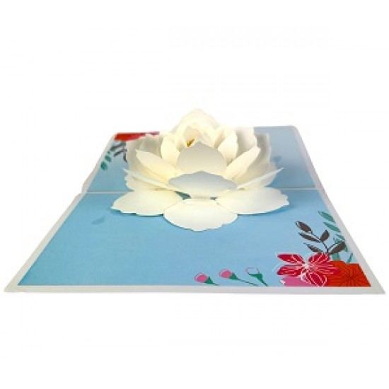 Handmade 3d Pop Up Card White Gardenia Flower,birthday,wedding Anniversary,thank You,mother's Day,leaving,housewarming,valentine's Day,big Day