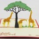 Handmade 3d Pop Up Giraffe card Birthday Father's Day Mother's Day Wedding Anniversary Valentines Baby Birth Shower Holiday Leaving New Home Africa