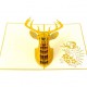 BC Worldwide Ltd handmade 3D pop up Christmas card gold reindeer seasonal greetings, blank card, celebrations card, Xmas gift, decorations, ornaments