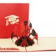 Handmade 3D Pop Up Graduation Card Graduate Hat Academic Cap Congratulations Tossing Your Hats Best Friend Boyfriend Girlfriend Son Daughter