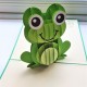 Handmade 3d Pop Up Card Green Frog Birthday Greeting Card Celebrations Card Father's Day Wedding Anniversary Valentines Day Mother's Day Baby Birth Baby Shower