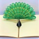 Handmade 3d Pop Up Card Green Peacock Happy Birthday Father's Day Wedding Anniversary Valentine's Day Stag Night Hen Party Gift