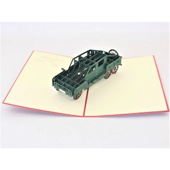 Handmade 3D pop up card SUV 4x4 off roader vehicle car birthday wedding anniversary father's day graduation mother's day