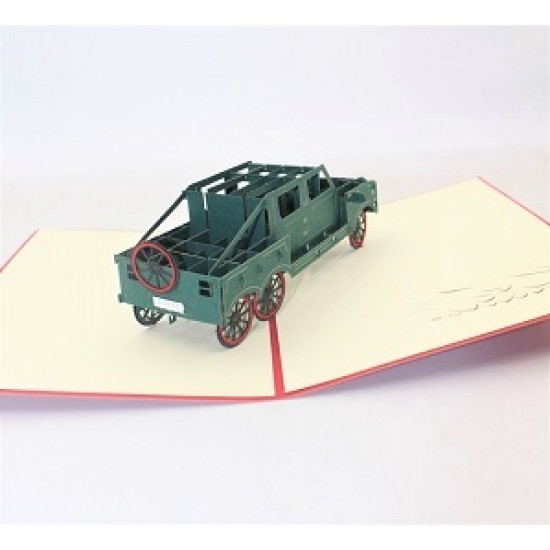 Handmade 3D pop up card SUV 4x4 off roader vehicle car birthday wedding anniversary father's day graduation mother's day