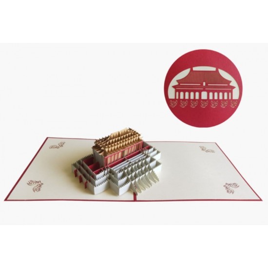 Handmade 3D Pop Up Card Hall Of Supreme Harmony,forbidden City In Beijing, China Birthday,wedding Anniversary,valentine's Day,new Home Party