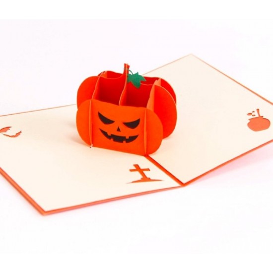 Handmade 3d Pop Up Popup Greeting Card Halloween Pumpkin For Him, Her, Friend, Family