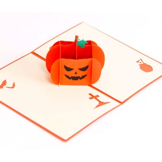 Handmade 3d Pop Up Popup Greeting Card Halloween Pumpkin For Him, Her, Friend, Family