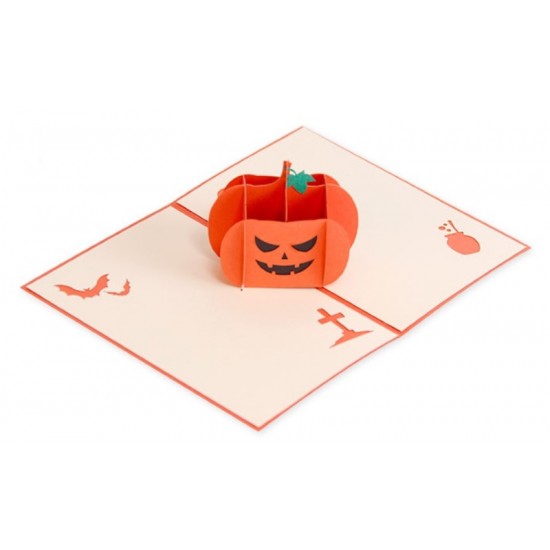 Handmade 3d Pop Up Popup Greeting Card Halloween Pumpkin For Him, Her, Friend, Family