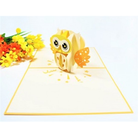 Handmade 3d Pop Up Card Owl Happy Bird Birthday, Wedding Anniversary, Valentine's Day, Father's Day, Mother's Day, Baby Birth, New baby, Retirement