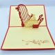 Handmade 3d Pop Up Card Harp Lady Musician Birthday Wedding Anniversary Mother's Day Bridal Shower Valentine's Day Housewarming Garden Party