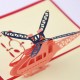 Handmade 3d Pop Up Greeting Card Birthday Christmas New Year Valentines Day Father's Day Mother's Day Graduation, Papercraft Gift For Airplane, Helicopter, Flight Fans Enthusiasts