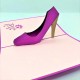 Handmade 3D Pop Up Card,purple High Heels,shoes,fashion Card,blank Greeting Card,thank You Card,birthday Card,celebrations Card,mother's Day Card,hen Party Card