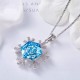 Swarovski Snowflake Blue Crystal Necklace Pendant Charm,wedding,christmas,valentines,engagement,bride,graduation,valentines,mothers Day Gift