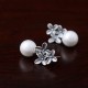 Sterling Silver 925 Pearl Osmanthus Flower Earrings Jewelry,valentines,wedding Anniversary,birthday,mother's Day,engagement,graduation Party