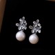 Sterling Silver 925 Pearl Osmanthus Flower Earrings Jewelry,valentines,wedding Anniversary,birthday,mother's Day,engagement,graduation Party