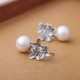 Sterling Silver 925 Pearl Osmanthus Flower Earrings Jewelry,valentines,wedding Anniversary,birthday,mother's Day,engagement,graduation Party