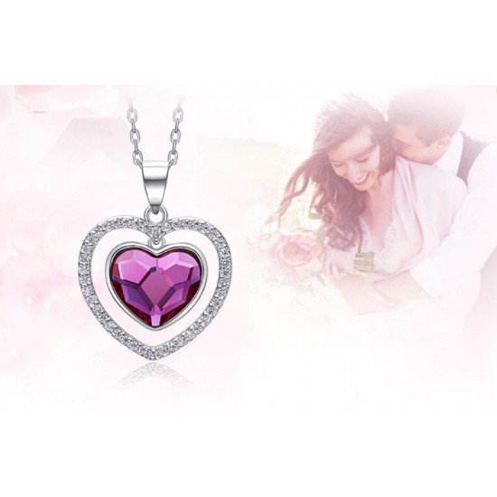 925 Sterling Silver With Heart Pendant & Swarovski Crystal,925 Sterling Silver,valentines Gift,wedding Anniversary,engagement,mother's Day Gift For Her