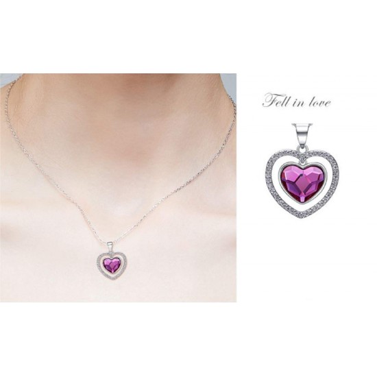 925 Sterling Silver With Heart Pendant & Swarovski Crystal,925 Sterling Silver,valentines Gift,wedding Anniversary,engagement,mother's Day Gift For Her