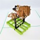 Handmade 3d Pop Up Card Birthday Horse Riding Jockey Green Field Wedding Anniversary Valentine's Day Father's Day Mother's Day Graduation New Job Pass Exam Greetings