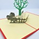 Handmade 3D Pop Up Card Horse Tree Farm Birthday Wedding Anniversary Valentine's Day Father's Day Mother's Day Retirement Country Moving Greetings Celebrations