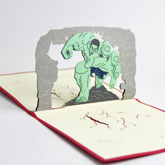 Handmade 3d Pop Up Birthday Card Hulk Superhero Marvel Comics,best Friend,wedding Anniversary,valentines,father's Day,mother's Day,kirigami