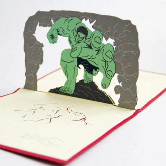 Handmade 3d Pop Up Birthday Card Hulk Superhero Marvel Comics,best Friend,wedding Anniversary,valentines,father's Day,mother's Day,kirigami