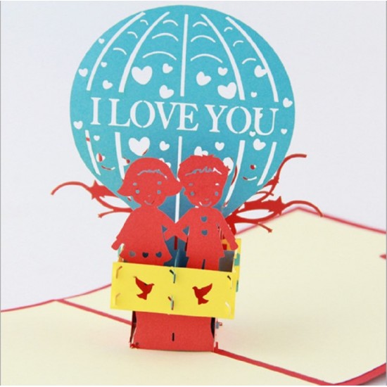 Handmade 3d Pop Up Popup Card Origami Kirigami I Love You Balloon Valentines Card Birthday Card Easter Engagement Wedding Anniversary For Her Him Partner Lover Couple Boy Friend Girl Friend