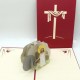 Handmade 3D Pop Up Card Jesus Is Risen Cross Easter Card Religious Celebrations Blank Card