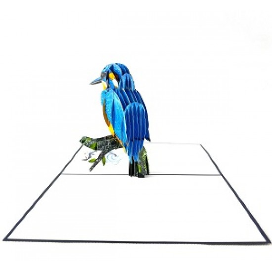 Handmade 3D Pop Up Card Kingfisher Bird Birthday Wedding Anniversary Valentine's Day Father's Day Mother's Day Thank You Moving Leaving Housewarming Greetings