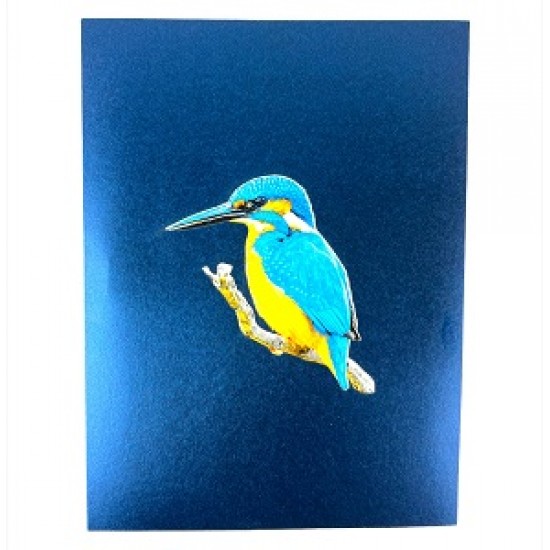 Handmade 3D Pop Up Card Kingfisher Bird Birthday Wedding Anniversary Valentine's Day Father's Day Mother's Day Thank You Moving Leaving Housewarming Greetings