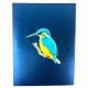 Handmade 3D Pop Up Card Kingfisher Bird Birthday Wedding Anniversary Valentine's Day Father's Day Mother's Day Thank You Moving Leaving Housewarming Greetings