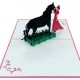 Handmade 3d Pop Up Birthday Card Horse Lady Girl Woman In Red Love Friendship Wedding Anniversary Valentines Mother's Day Graduation Vintage