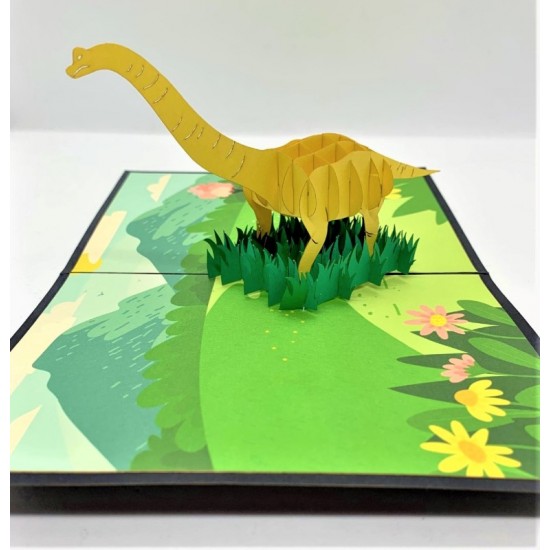 Handmade 3D Pop Up Card,long Neck Dinosaur Brachiosaurus,birthday Card,father's Day,wedding Anniversary,valentine's Day,moving,leaving Card