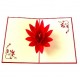 Handmade 3D Pop Up Card Lotus Flower Birthday Valentines Day Mother's Day Wedding Anniversary Thank you Blank Card