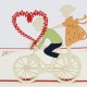 Handmade 3d Pop Up Card Puppy Love Cycling Bike Bicycle Romantic Sweet Dream Couple Birthday Wedding Anniversary Valentines Engagement Gift