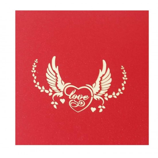 Handmade 3D Pop Up Card Love Cupid Couple Wings Wedding Anniversary Valentine's Day Proposal Engagement Birthday