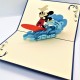 Handmade 3d Pop Up Birthday Card Mickey Mouse Surfing Board Summer Beach Holiday Valentines Graduation Wedding Anniversary Party Invitation