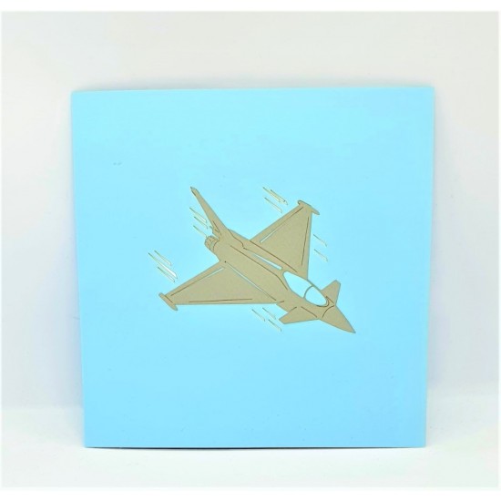 Handmade 3D Pop Up Card Military Airplane Happy Birthday Wedding Anniversary Valentine's Day Pass Pilot Exam Graduation New Job Leaving Retirement Greetings