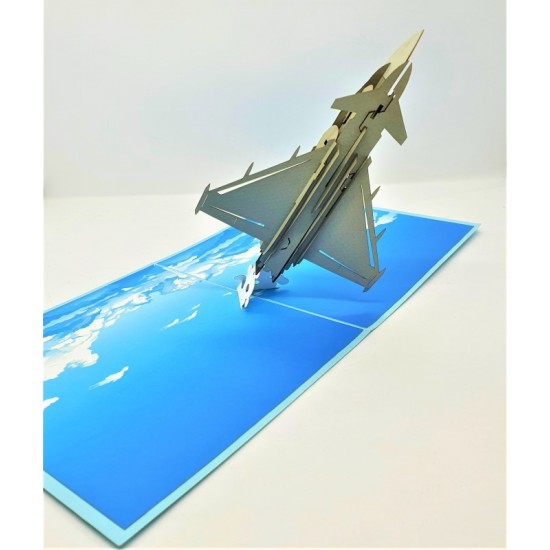 Handmade 3D Pop Up Card Military Airplane Happy Birthday Wedding Anniversary Valentine's Day Pass Pilot Exam Graduation New Job Leaving Retirement Greetings