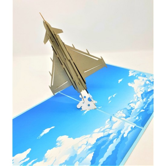 Handmade 3D Pop Up Card Military Airplane Happy Birthday Wedding Anniversary Valentine's Day Pass Pilot Exam Graduation New Job Leaving Retirement Greetings