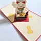 Handmade 3D Pop Up Card Money cat good luck cat Birthday New Baby Anniversary New home Housewarming Valentine's day New Job Mother's day blank friendship 