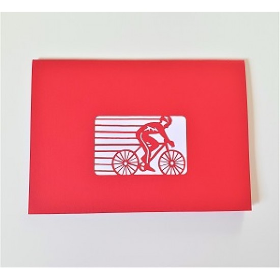 Handmade 3D pop up card cyclists birthday anniversary mountain Olympic bike race Valentine's day father's day tour de France