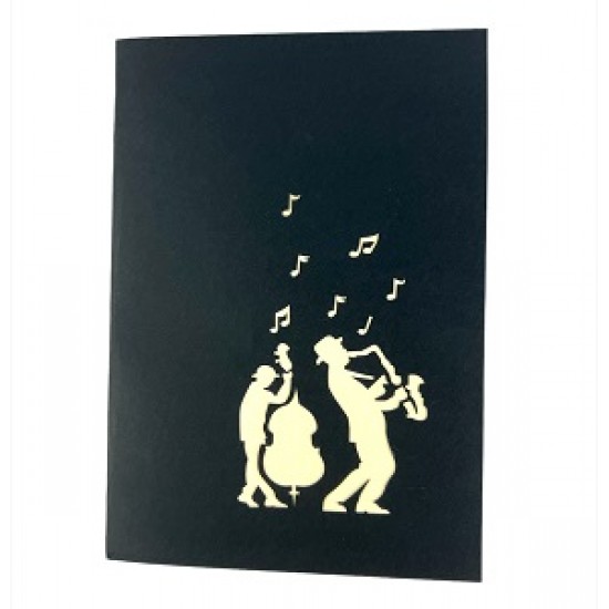 Handmade 3d Pop Up Card Musicians Music Concert Jazz Live Band Stage Party Birthday,wedding Anniversary,valentine's Day,father's Day Blank Greetings