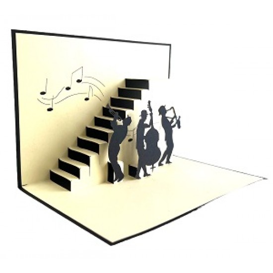 Handmade 3d Pop Up Card Musicians Music Concert Jazz Live Band Stage Party Birthday,wedding Anniversary,valentine's Day,father's Day Blank Greetings